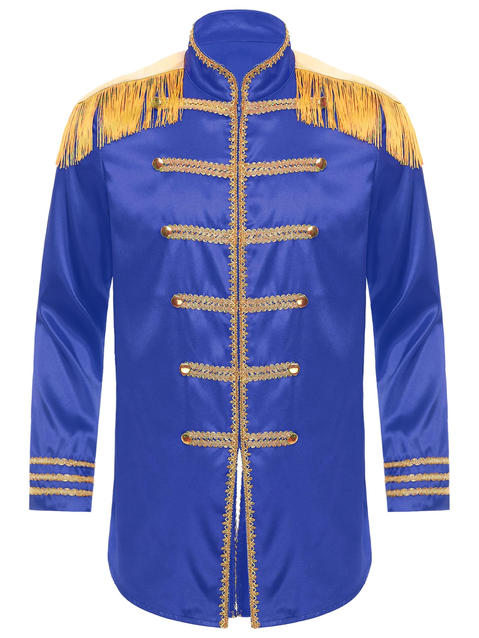 Costume Homme Cirque Directeur De Cirque Veste Uniforme De Maître Piste Manteau Manches Longues Avec Franges Épaulettes Fête Halloween Carnaval