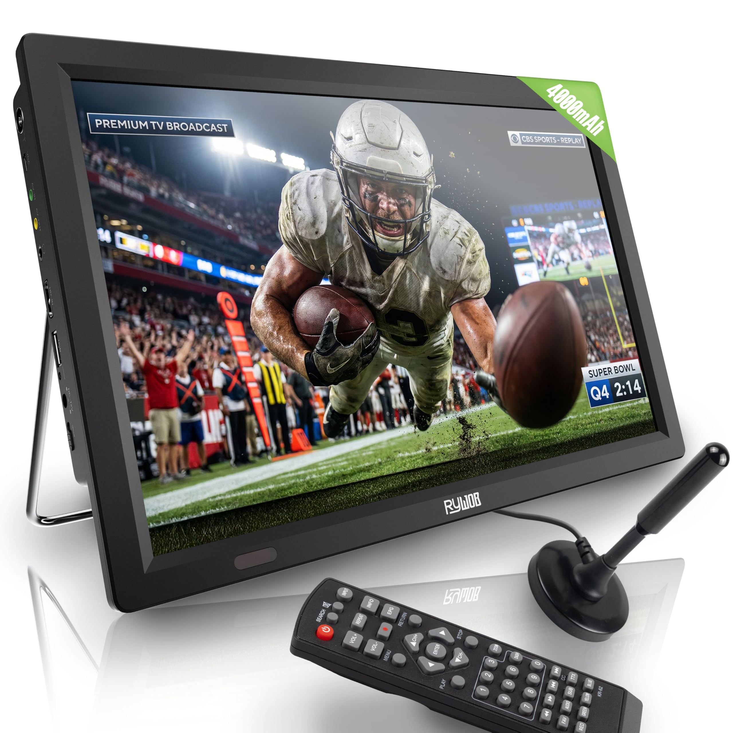 Amazon.com: Rywob 14inch Portable TV with Digital Tuner,Battery Amazon.com: Rywob 14inch Portable TV with Digital Tuner,Battery