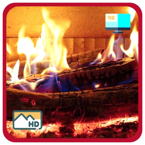 Cálida y confortable chimenea: sonidos de fuego crepitante en ultra alta definición y el relajante brillo de las brasas con temporizador de apagado automático.