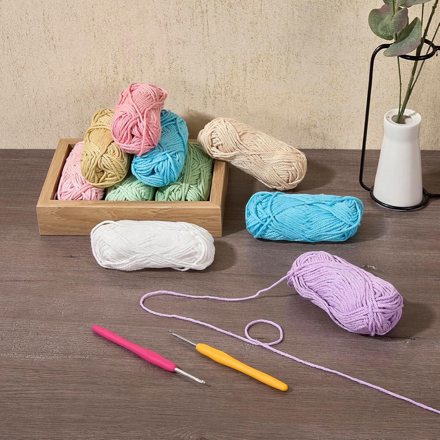 10 Pack Glow in The Dark Yarn for Crochet 55 Yards for