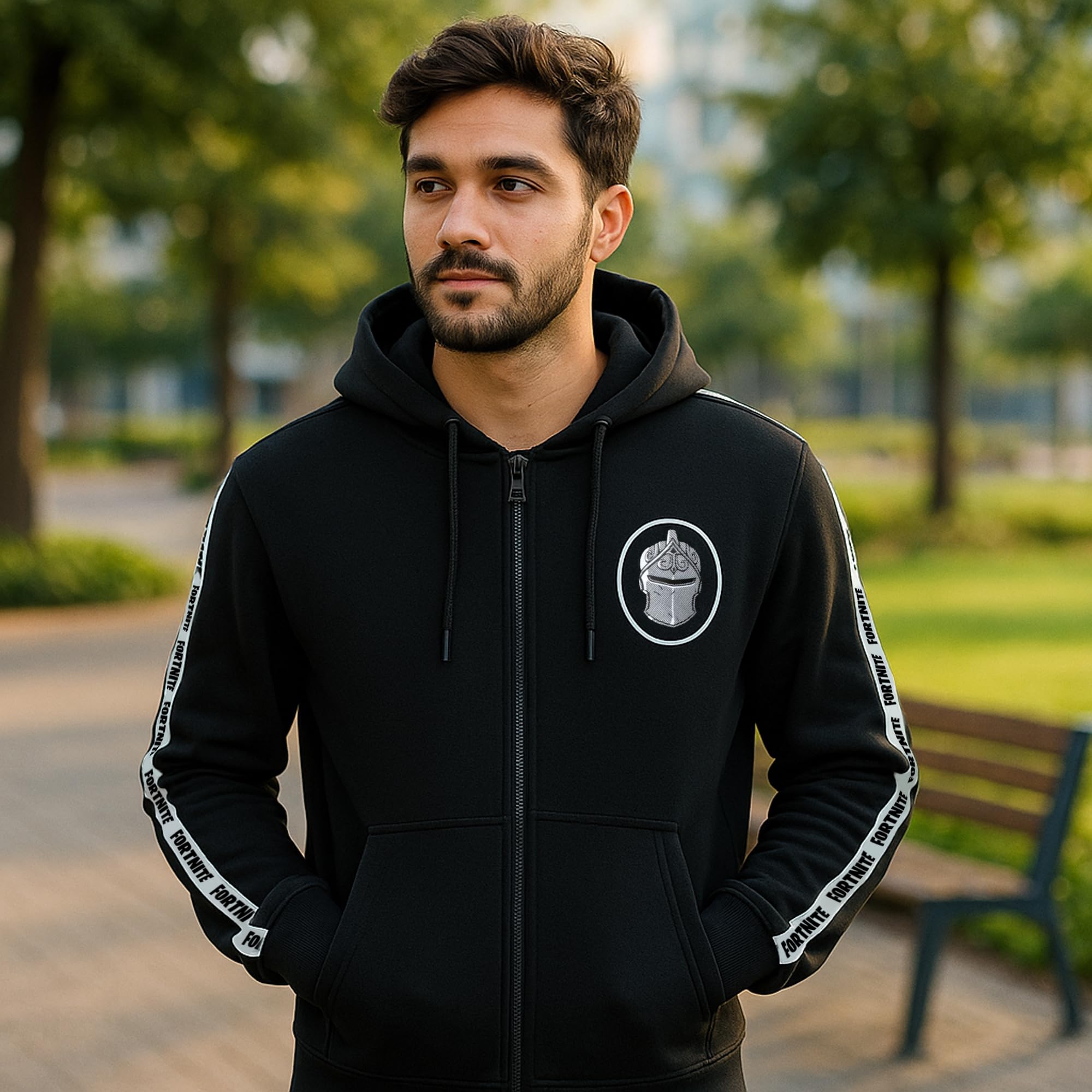 Fortnite - BLACK KNIGHT - Gaming Design ADULT Felpa con cappuccio - Giacca con cappuccio unisex a maniche lunghe nera taglie S-XL
