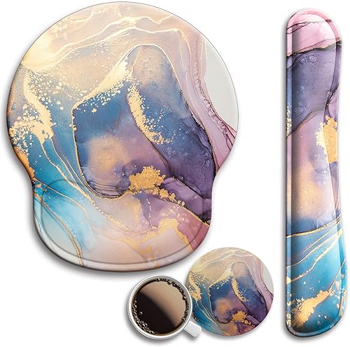 Alfombrilla de mouse y soporte para reposamuñecas para teclado, con base de poliuretano antideslizante, alfombrilla de mouse de gel con posavasos, disponible en Yaxa El Salvador