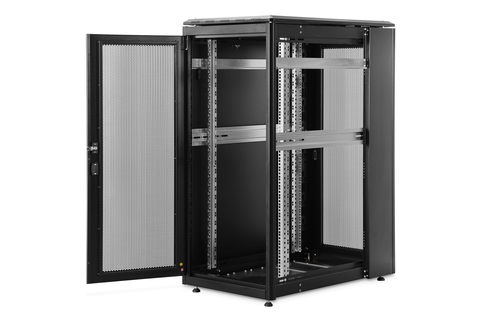 DIGITUS Szafa serwerowa – 19 cali 26 U – 60 x 100 cm – seria Unique Server-N – nośność 1200 kg – głębokość użytkowa 943 mm – perforowane drzwi stalowe – czarna