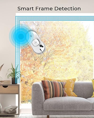 Miniatura 4 de syvio Robot limpiador de ventanas con aerosol automático, control remoto, detección inteligente de marco, 3 rutas, 2 motores potentes, 8 telas,