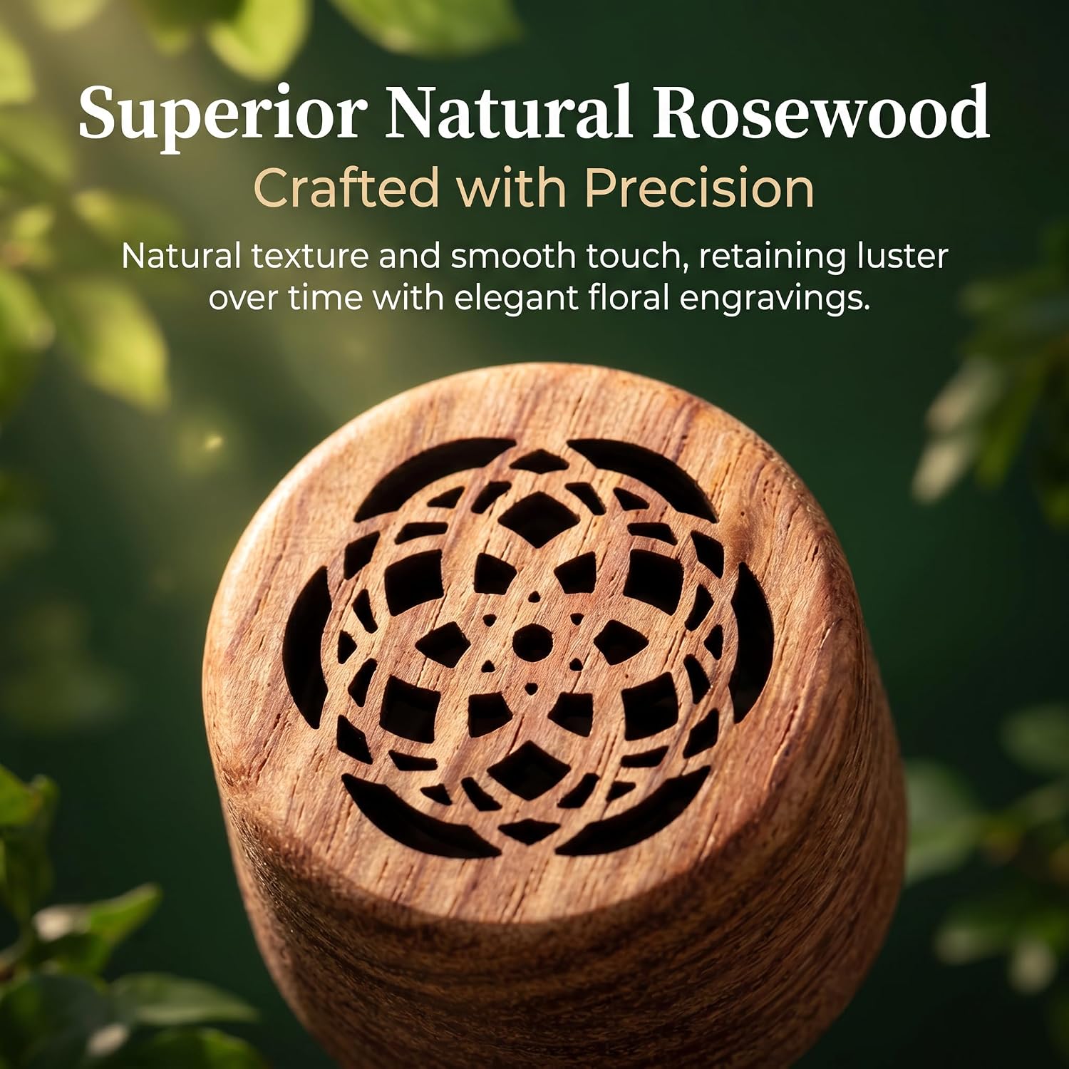 2 PCS Wood Car Air Vent Diffuser, Ring Flower Shaped Exquisite Air Vent Diffuser, Elegant Wooden Vehicle Accessories, for Vehicle Office Home Bedroom (Brown #B) image 4