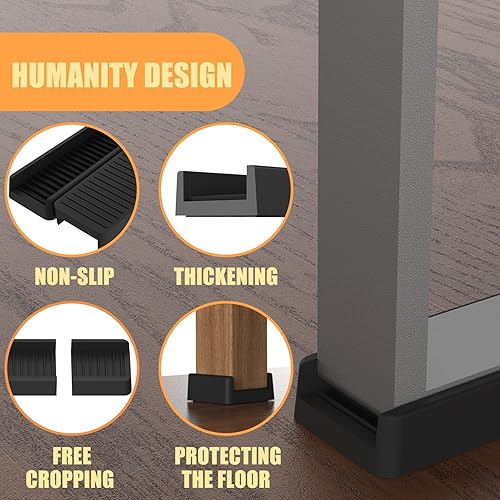 Miniatura 4 de Mbear - Copas giratorias para muebles, almohadillas rectangulares de silicona antideslizantes para muebles, protectores de pisos de maderas, 4