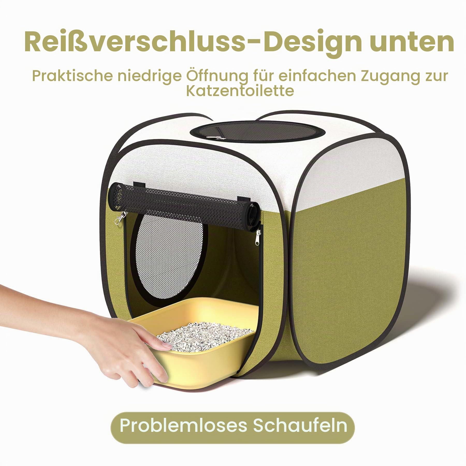 Tragbarer Laufstall für Katzen & Hunde, Wasserdicht & Langlebig, Outdoor/Indoor Katzenzelt, Pop-up Großer Hundezwinger, Einfacher Aufbau mit Tragetasche, Ideal für Reisen und Camping