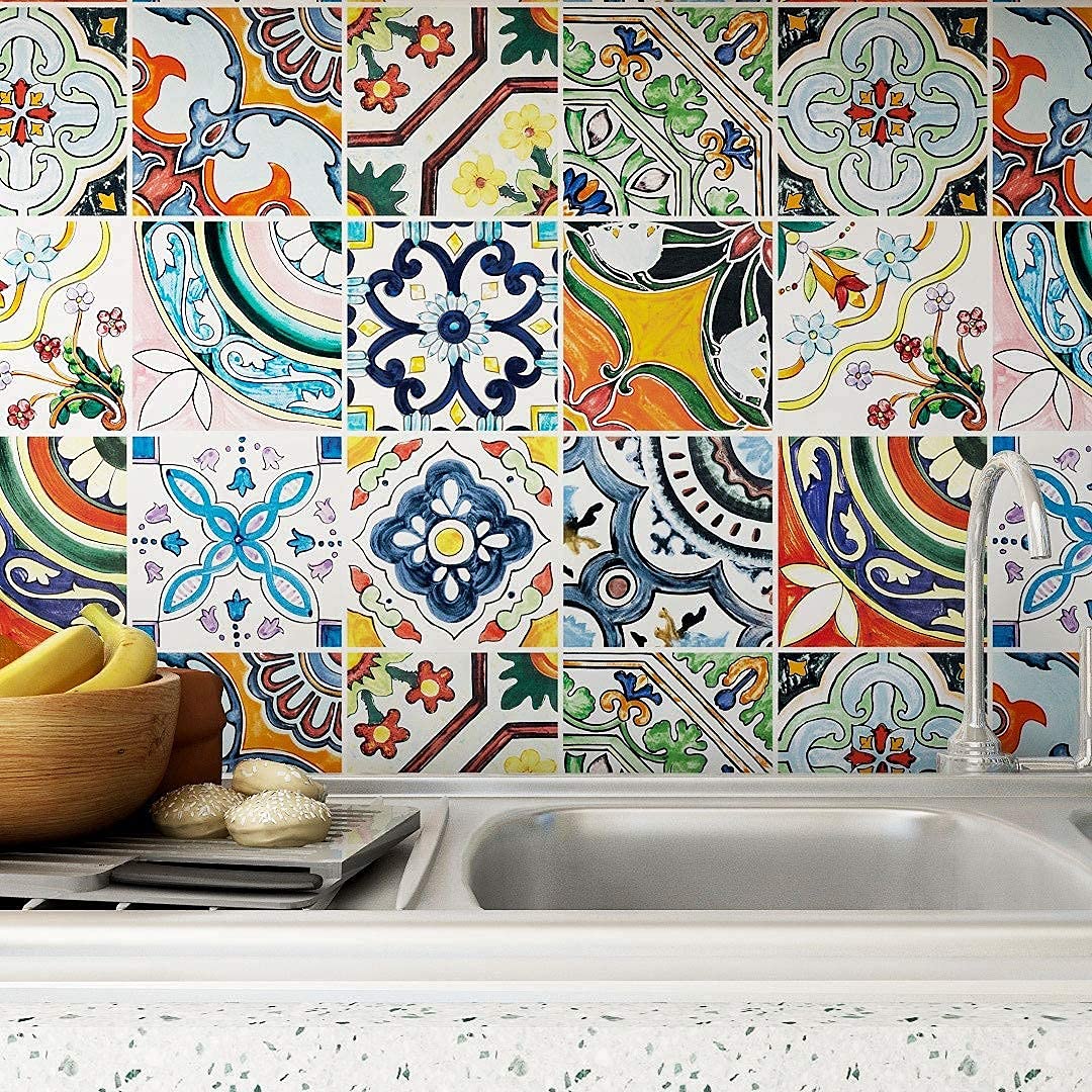 Buy Easy Apply Just Peel&Stick Vinyl Tile Stickers, Kitchen Backsplash