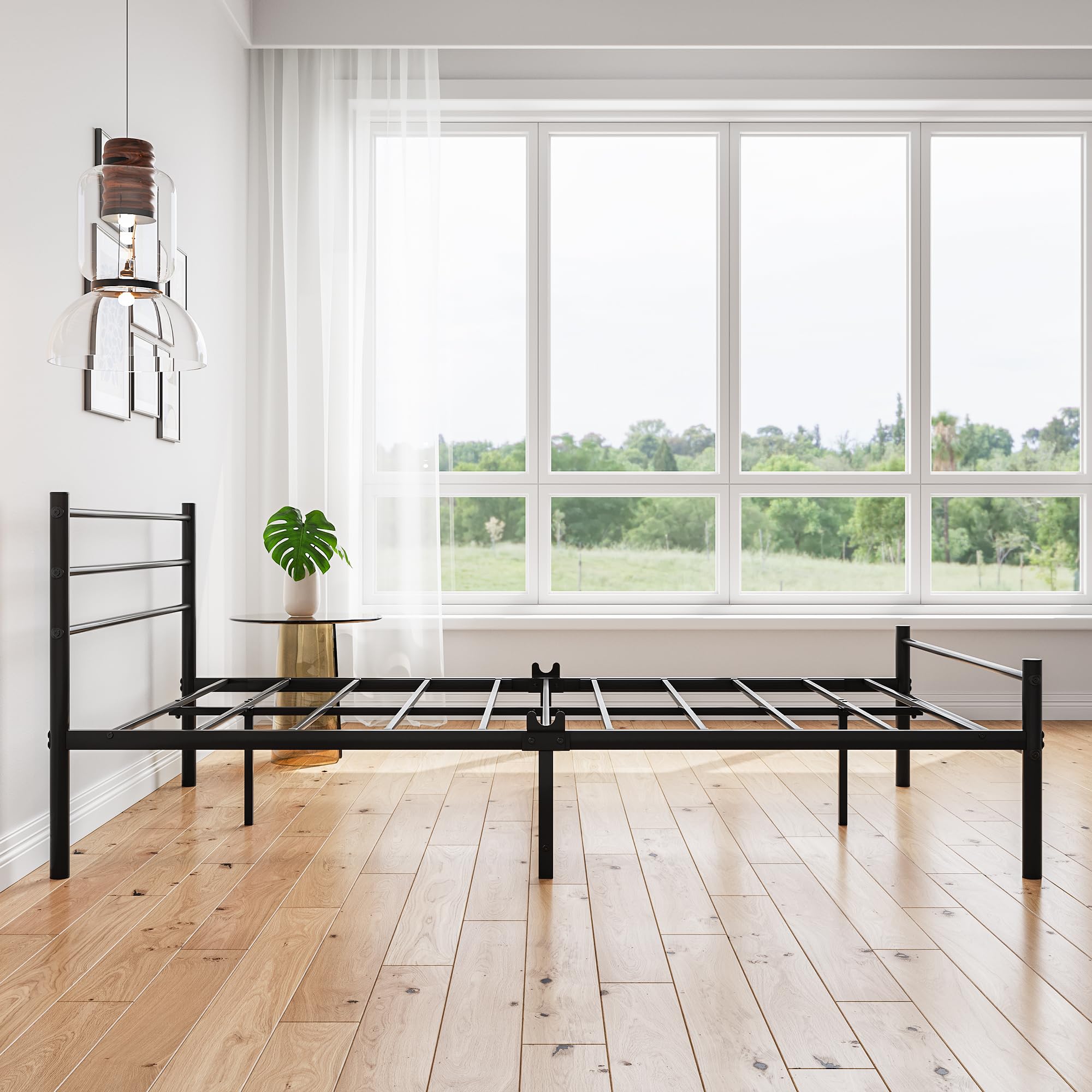 Metalen bedframe 120 x 200 cm met laadstation, bed 120 x 200 cm