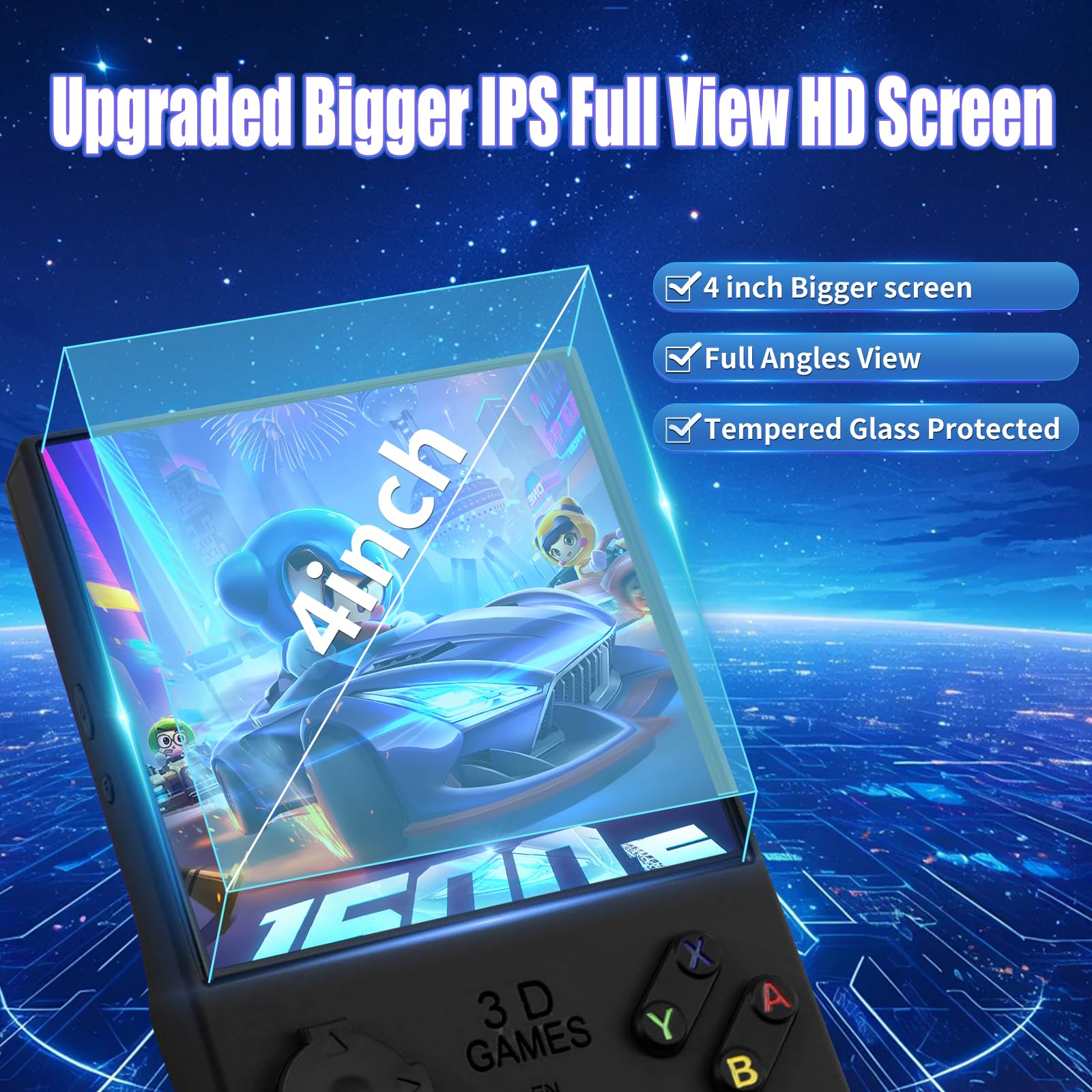 GWALSNTH V40 MAX Retro Handheld Game Console, 40000 Games in 1 with 256G TF Card, Built-in 49+ Mainstream Emulators, 4.0 Inch 4K HD IPS Screen, 4000mAh Battery, Portable Pocket Video Game Console