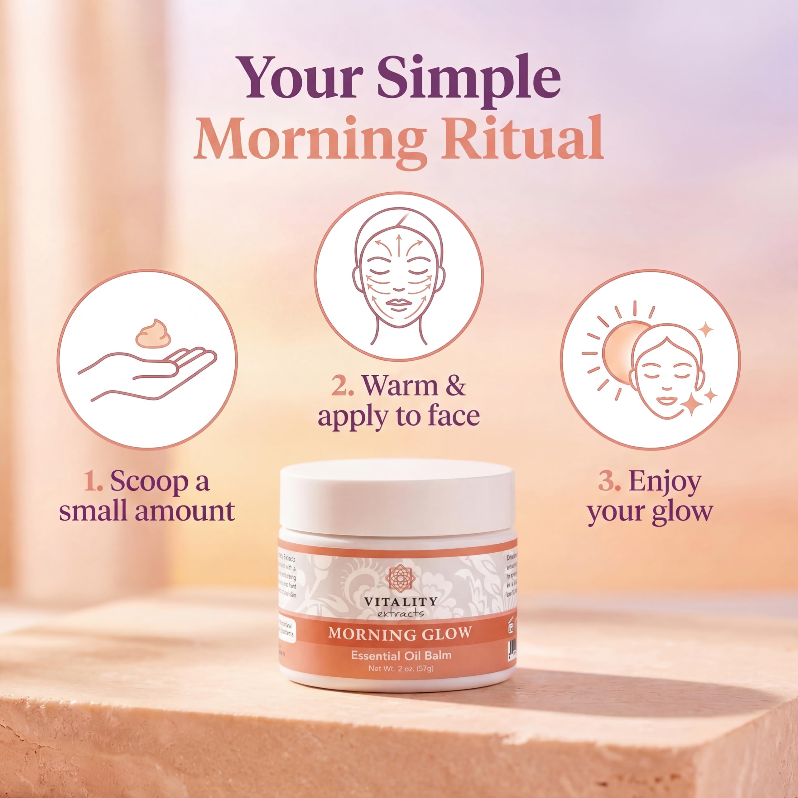 Vitality Extracts Morning Glow Essential Oil Balm, 2 oz