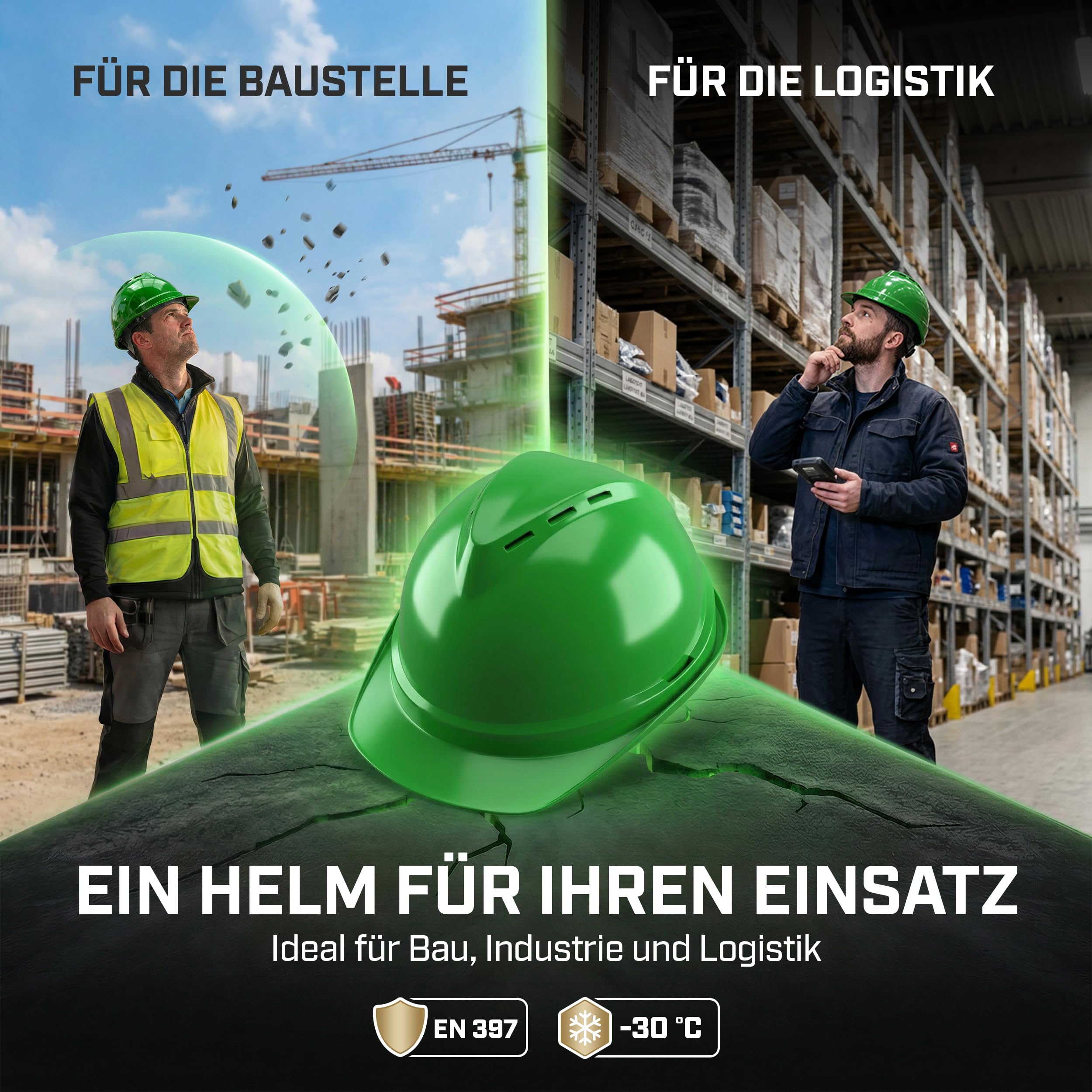 MSA V-Gard 500 - Casco protettivo con ventilazione per cantieri e industriali, comodo casco secondo DIN EN 397 per il lavoro