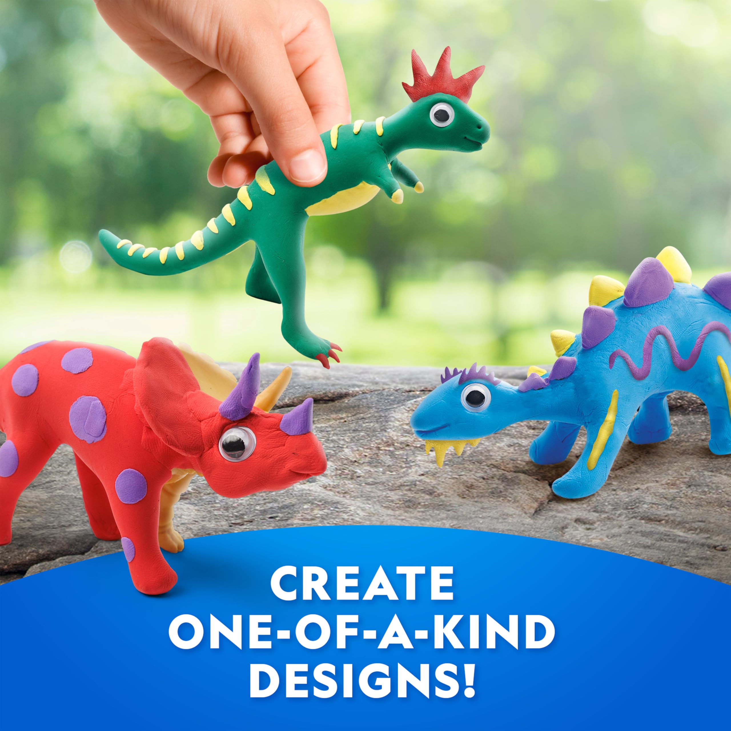NATIONAL GEOGRAPHIC Clay Dinosaur Craft Kit, Dinosaur Arts & Crafts for Kids with 5 Colors of Air Dry Clay, 5 Dino Skeletons - Image 3