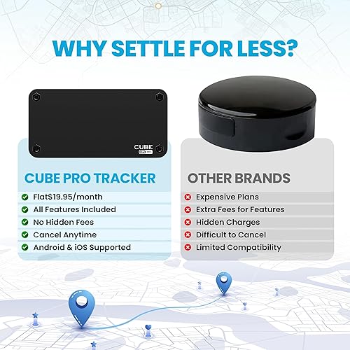 Miniatura 13 de Cube Rastreador GPS para vehículos – Dispositivo de seguimiento GPS para automóviles, camiones, mascotas – Seguimiento en tiempo real, SOS Pings
