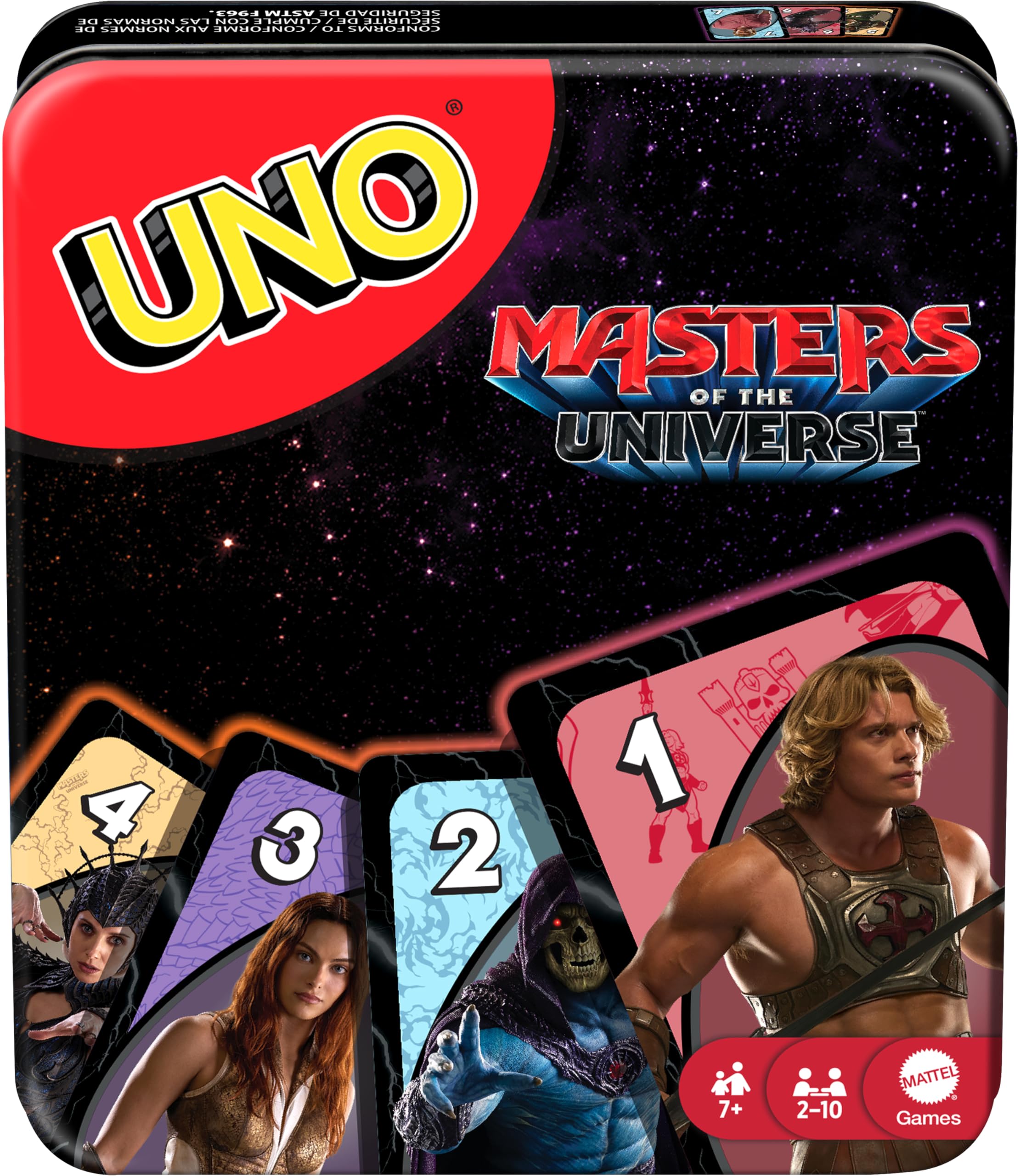 Mattel Games UNO Masters of the Universe Movie Card Game in Decorative Tin With Movie-Inspired Deck for Kids, Teens, Grown-Ups, Family Nights, Parties, Travel & Camping, 2–10 players ages 7+, JNP53