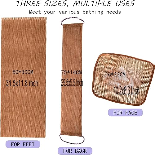 African Exfoliating Net Sponge 3-Pack - Body Scrubber & Washcloth