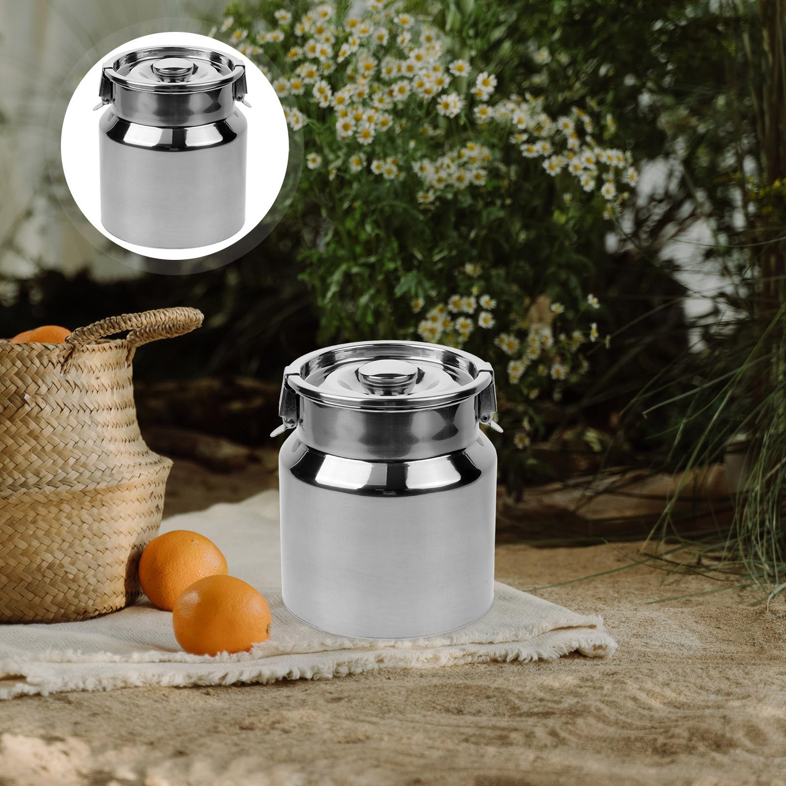 MAGICLULU Contenitore senza Bave per Latte in Acciaio Inossidabile da 2,5l Coperchio Sigillato per Cucina Domestica e Bar Caffè