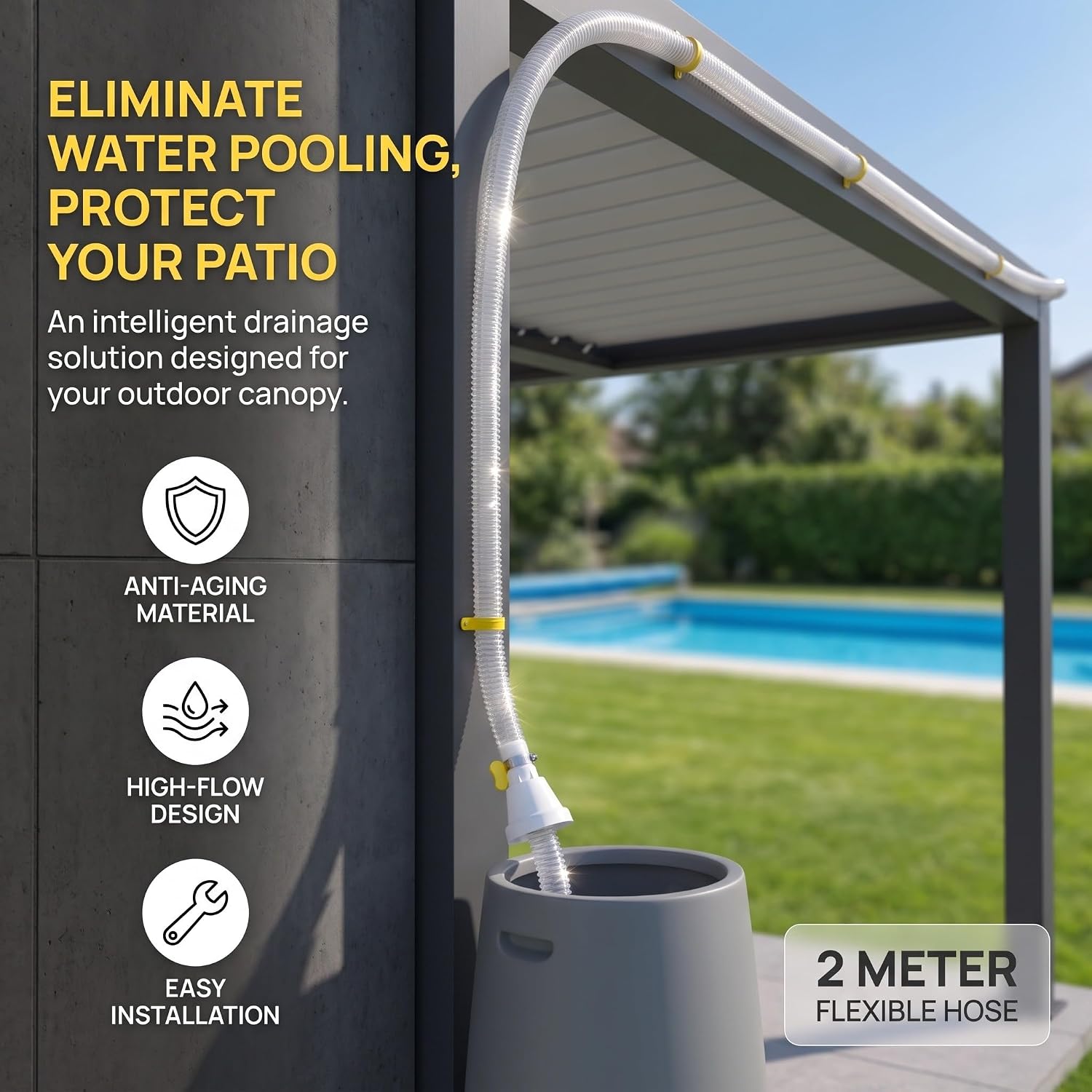INOOMP Patio Awning Water Collector Funnel for Rainwater, Leak-Proof