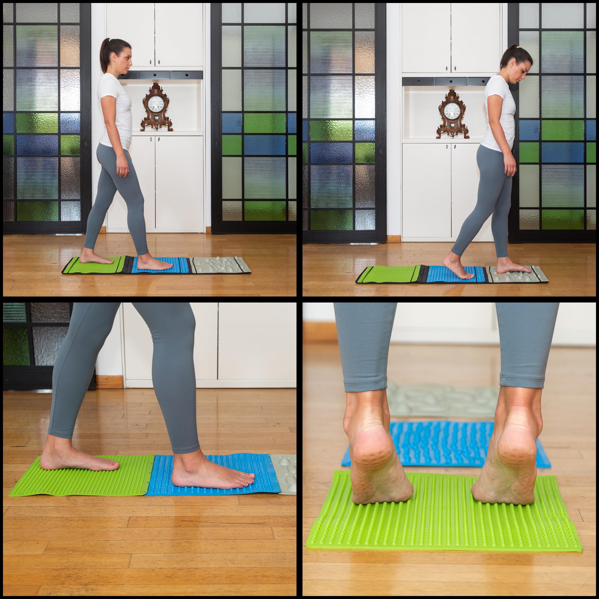 YOWALK FEETBOARD Tappetino Palestra 3 Tavole Per La Microcircolazione Sanguigna E Microarticolazioni Piedi Tappeto Palestra Termoplastica SEBS Riciclabile Tappetino Fitness Made In Italy