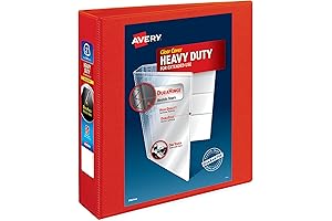 Avery Red 3 Inch 1-Touch EZD-Ring Heavy-Duty Binder