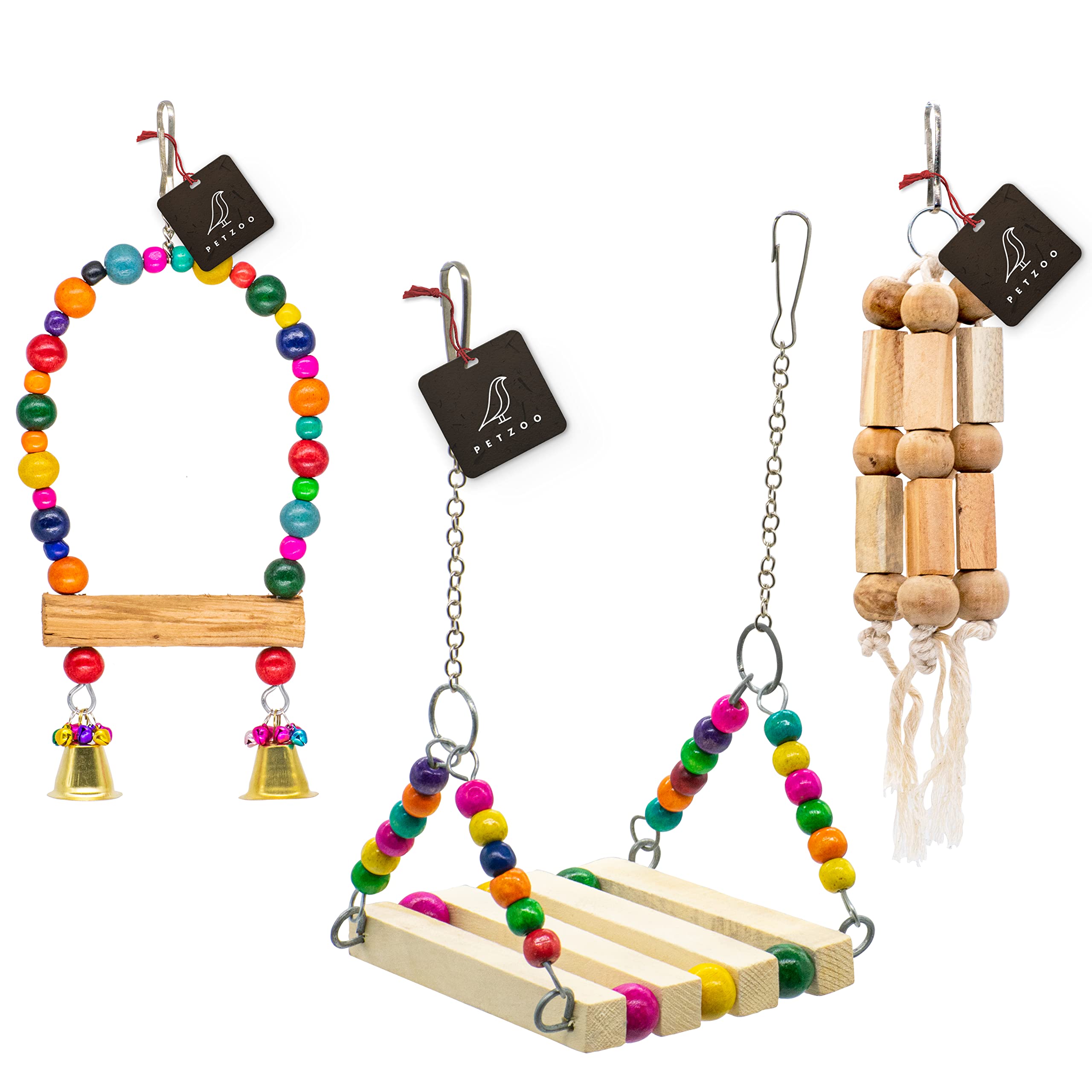 PETZOO Combo of 3 Bird Toys - Swing, Perch & Hanging (B0B7632DFW) Amazon Price History, Amazon Price Tracker