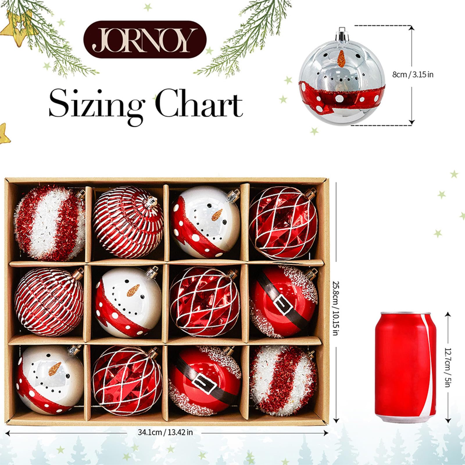 Amazon.co.jp: JORNOY ヴィンテージクリスマスオーナメントセット