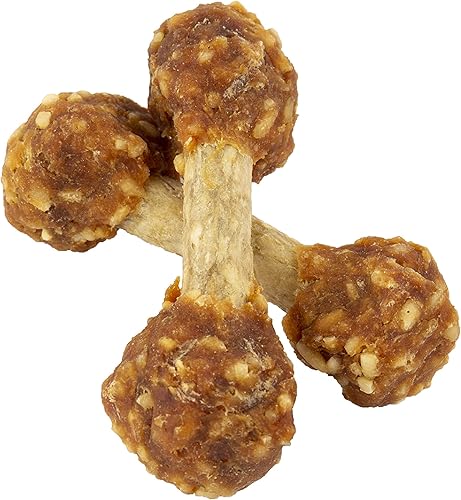 Vista 17 de Good'n'Fun Good 'n' Fun - Mancuernas con sabor a pollo, 4 onzas, aperitivos de cuero crudo para perros pequeños