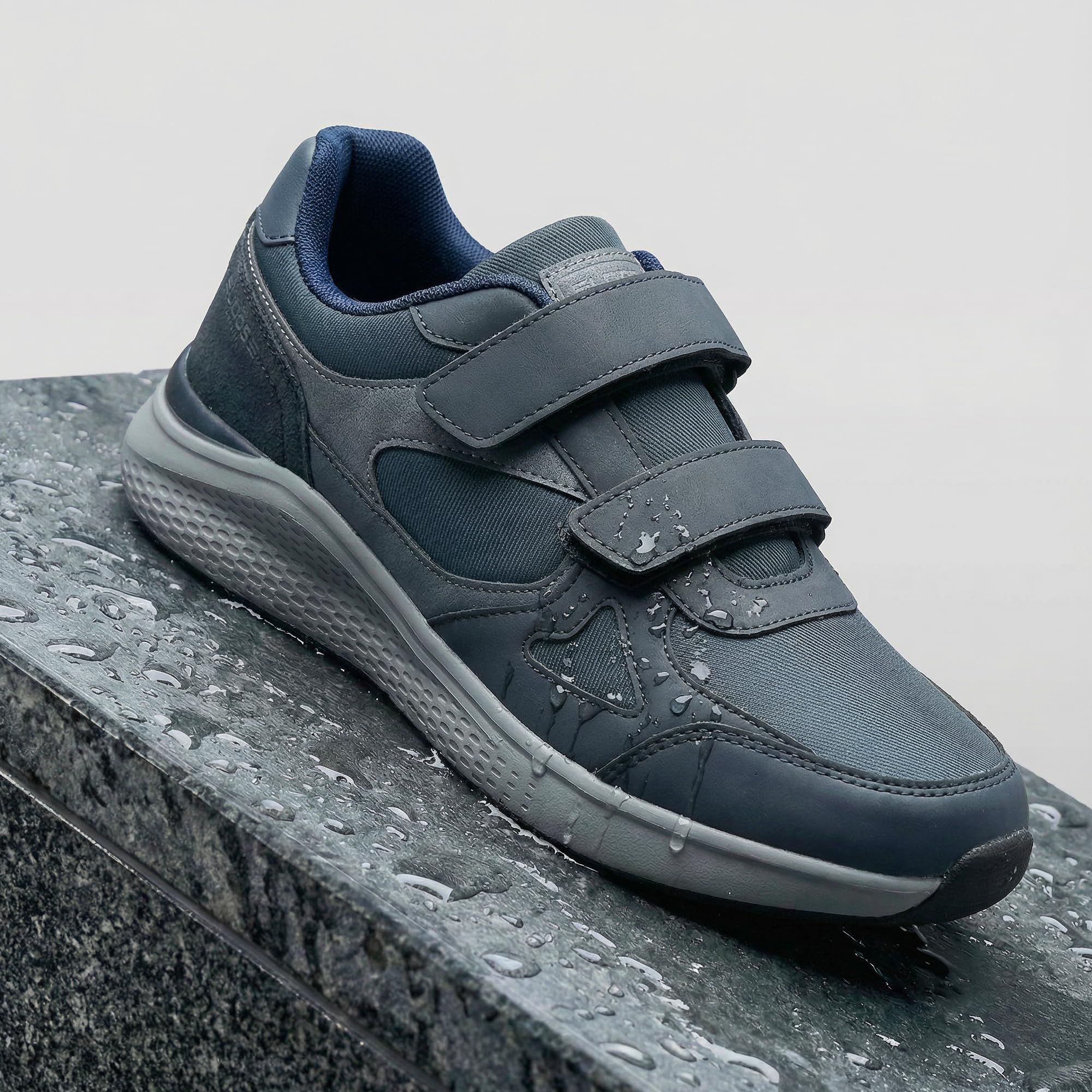 Sneaker Herren mit Klettverschluss Laufschuhe Dämpfung Leichte Sportschuhe Atmungsaktiv Turnschuhe Straßenlaufschuhe Outdoor Orthopädische Schuhe
