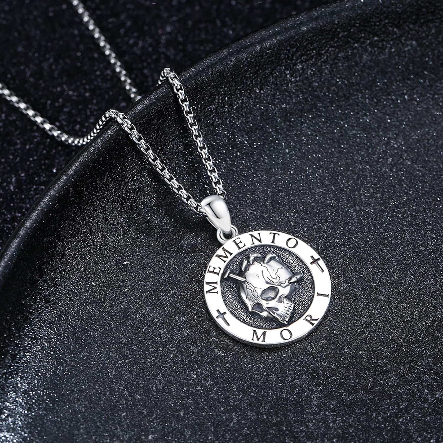 Skull Locket with Picture Custom 925 Sterling Silver Momento Mori Pendant Picture Photo Locket Skull Jewelry for Men Women - Image 4