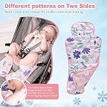 Gel Car Seat Cooler Pad,Double Sides-Universal Baby Stroller Ice Cushion Cooler Mat,Summer cooling Seat Liner,Multifunctional Suitable for Baby Dining Chair,Child Safety Seat(Pink Flowers +Peach)
