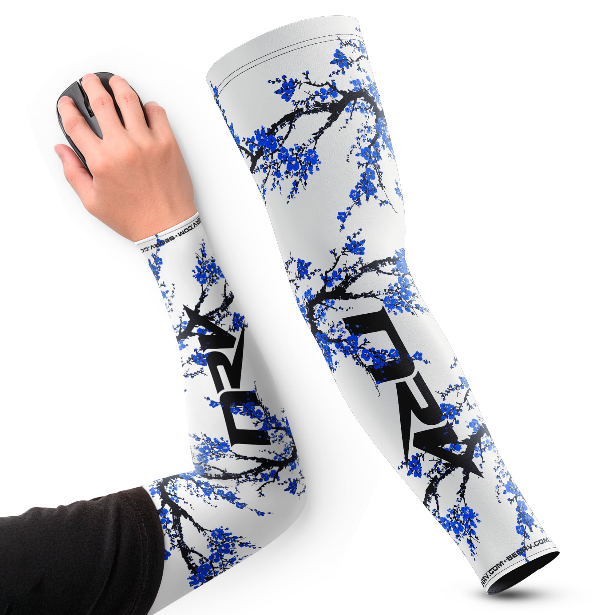 NRV Sakura Edition Gaming Compression Cuff - Enhanced Esports Performance with Japanese Style - Professionally Designed - Durable, Breathable & Friction Free, Blue, XL