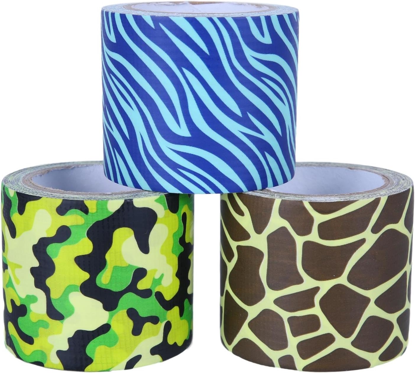 Vinylla Patterned Duct Tape, Set of 3 Rolls, 5m Long 4.8cm Wide (Animal Skin)