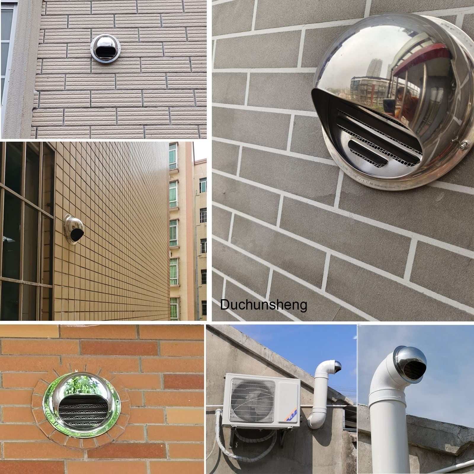 Housse De Ventilation Avec Grille En Acier Inoxydable Pour Cuisine, Grille Ventilation Hotte Grille D'Aération Murale Pour L’évacuation De L'air, Sortie D'évacuation Pour Garage Salle De Bain