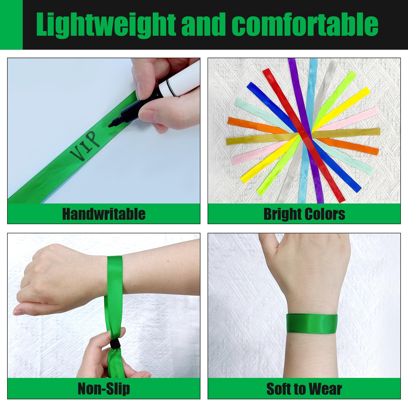 100 Bracelets Tissu Événements - Vert Eau Pour Concerts, Clubs Ou Mariages