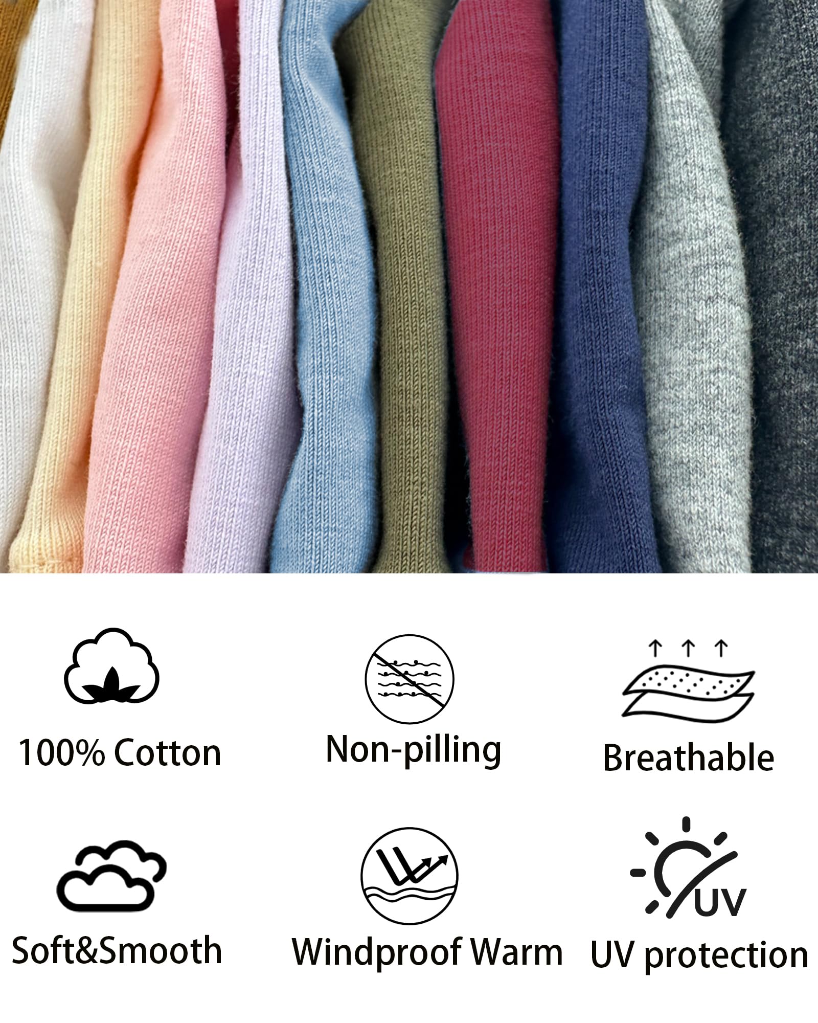 ROYBENS 100% Cotton T-Shirt Beanie for Women Men Slouchy Beanies Soft Hipster Daily Hat Lightweight Skull Cap — view 6