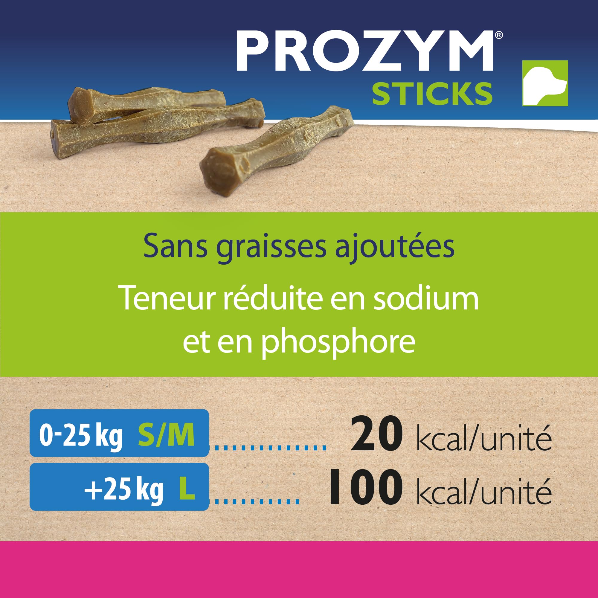 PROZYM RF2 Pack 2x12Sticks - Spéciale Hygiène Dentaire Naturelle - Recommandé par des Vétérianire - Formule Vegan pour Chien - 24 Sticks (+25kg)