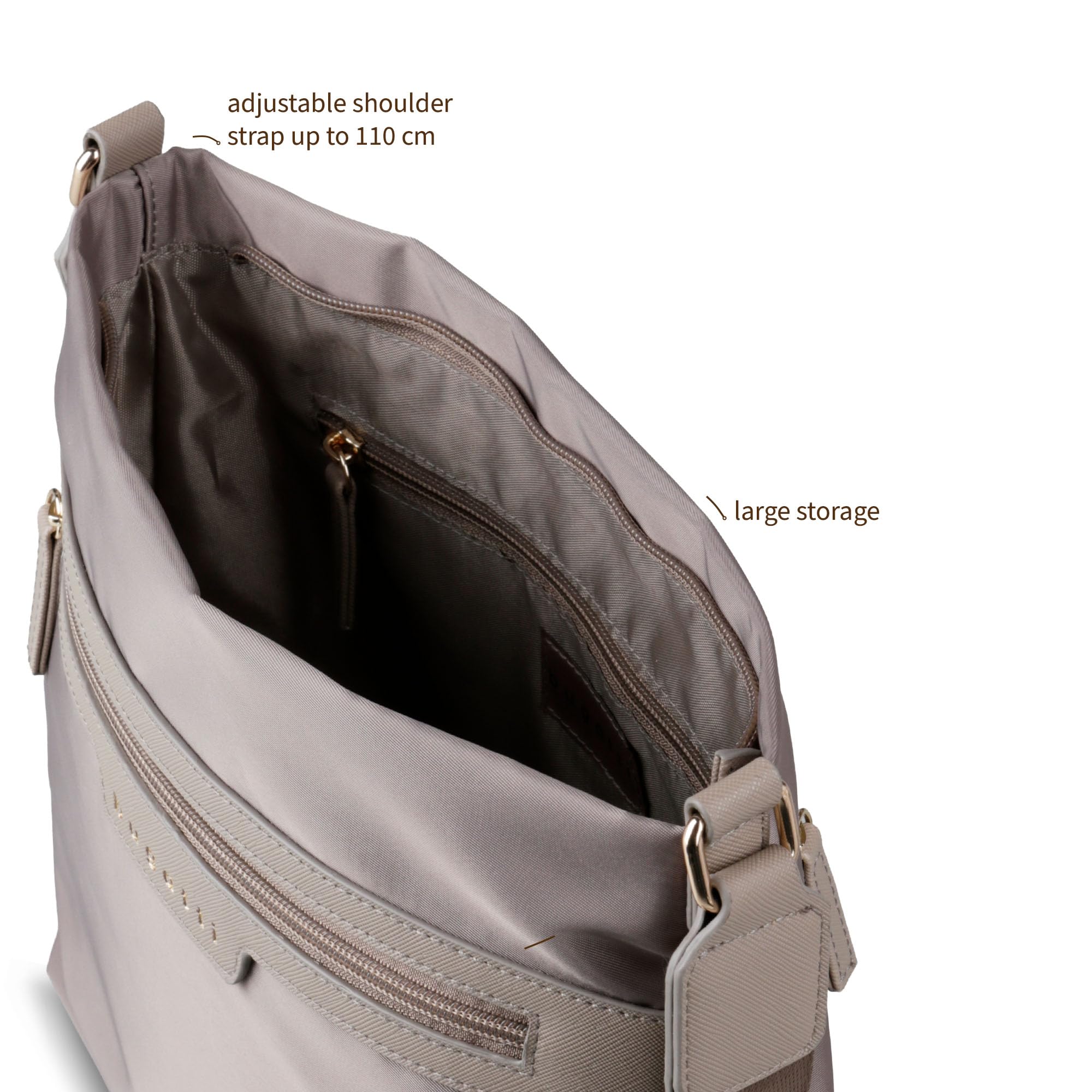 bugatti Mare 2.0 Schultertasche für Frauen, leichte Damen-Umhängetasche mittelgroß