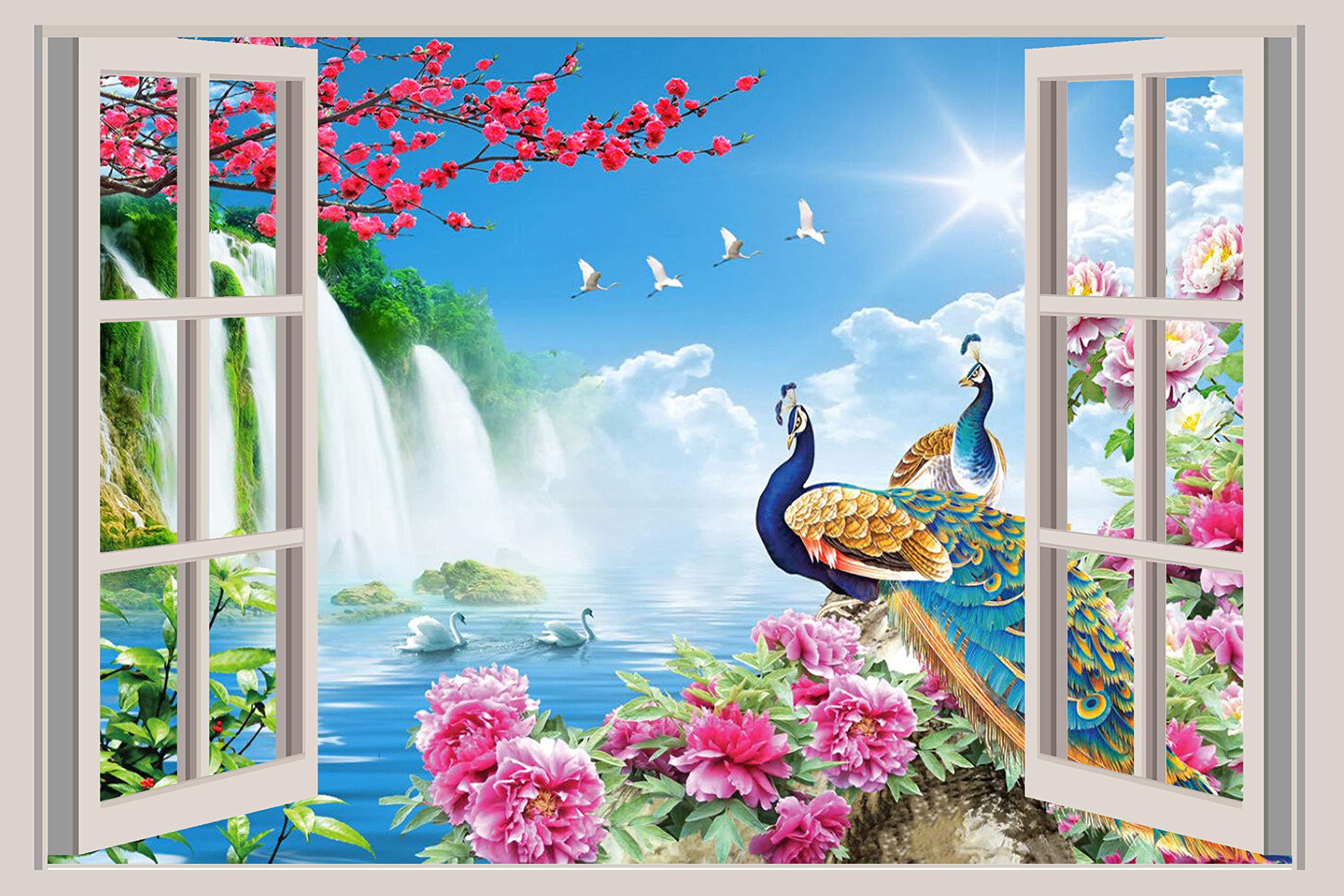 Color Solution Window Wallpaper Peacock Wallpaper Wall Sticker for , Living Room, Bedroom, Hall, Kids Room, Play Room(Self Adhesive Vinyl,Water Proof) (24 x 18 Inch (3 sq ft) (B08L548XDL) Amazon Price History, Amazon Price Tracker