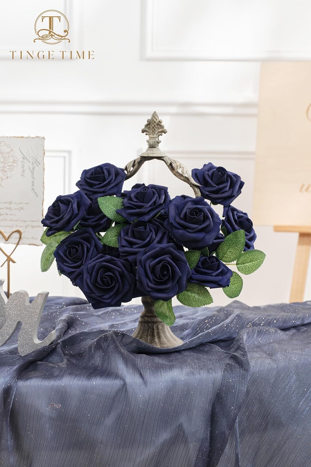 TINGE TIME Navy Blue Artificial Roses 25pcs Fake Zimbabwe Ubuy