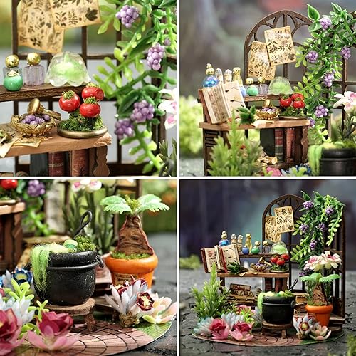 Miniatura 4 de Roroom Kit de casa de muñecas en miniatura y muebles mini casa de muñecas 3D de madera con cubierta a prueba de polvo y LED idea creativa de