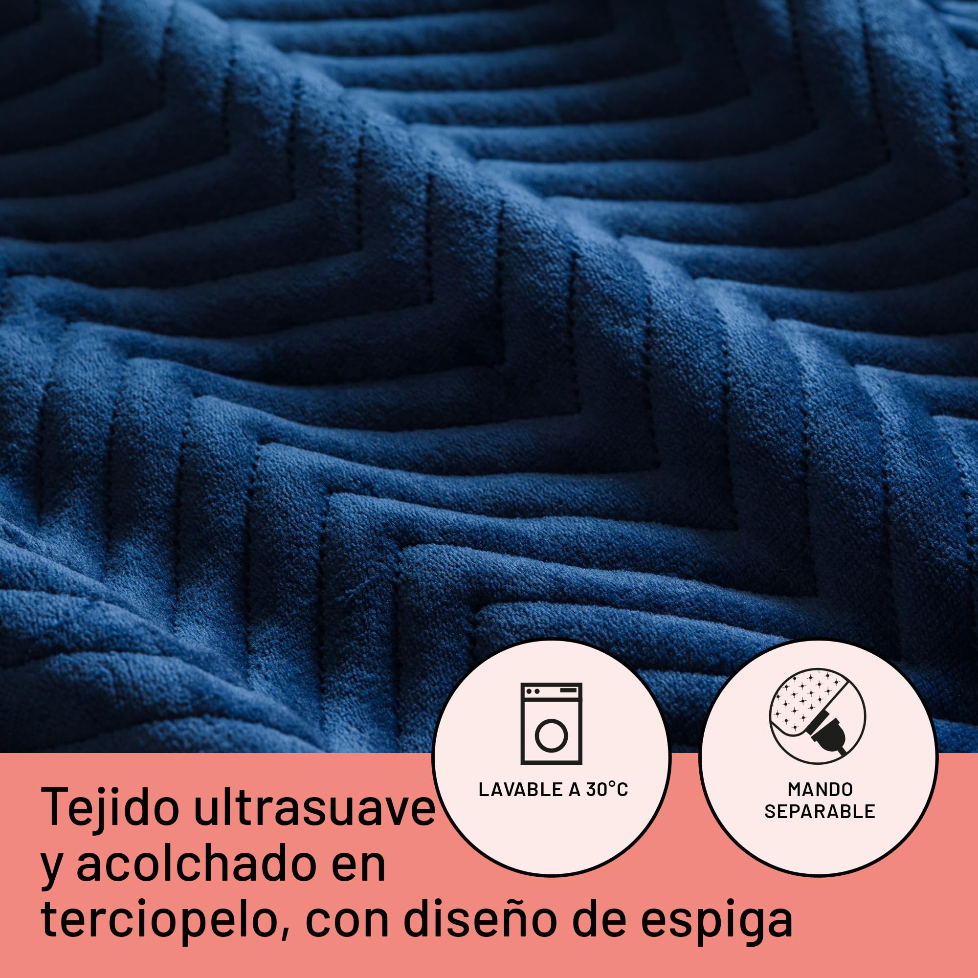 DAGA Manta térmica eléctrica de Sofá Relax Suave Armonía Azul, Tecnología de Calefacción Intellisense, Tejido y acolchado en terciopelo, 6 Niveles de Temperatura, 160 x 120 cm