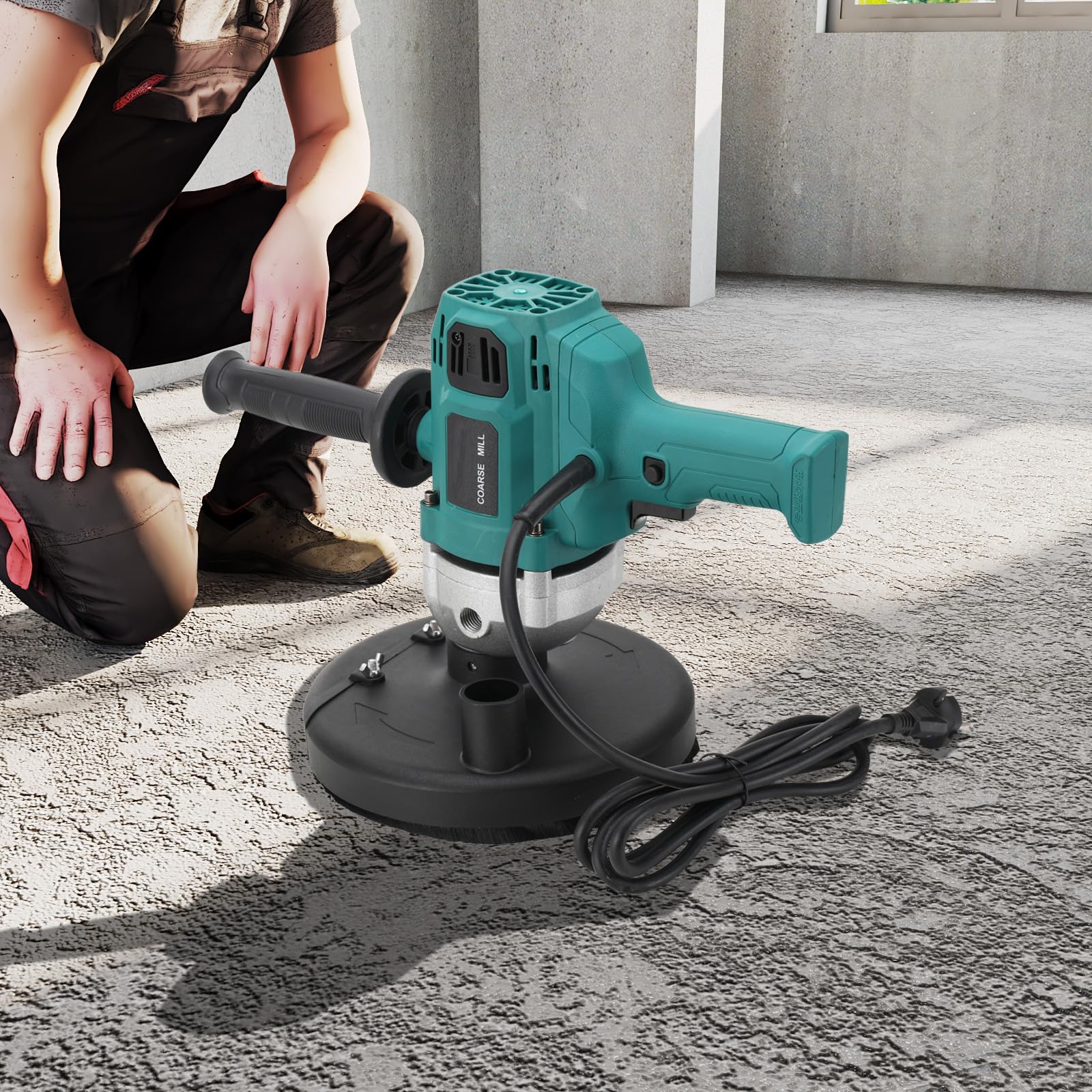 Smerigliatrice per cemento e calcestruzzo, 2600 W, 3000 giri/min, fresatrice e fresa per calcestruzzo, 180 mm, per lucidatura di pareti in cemento