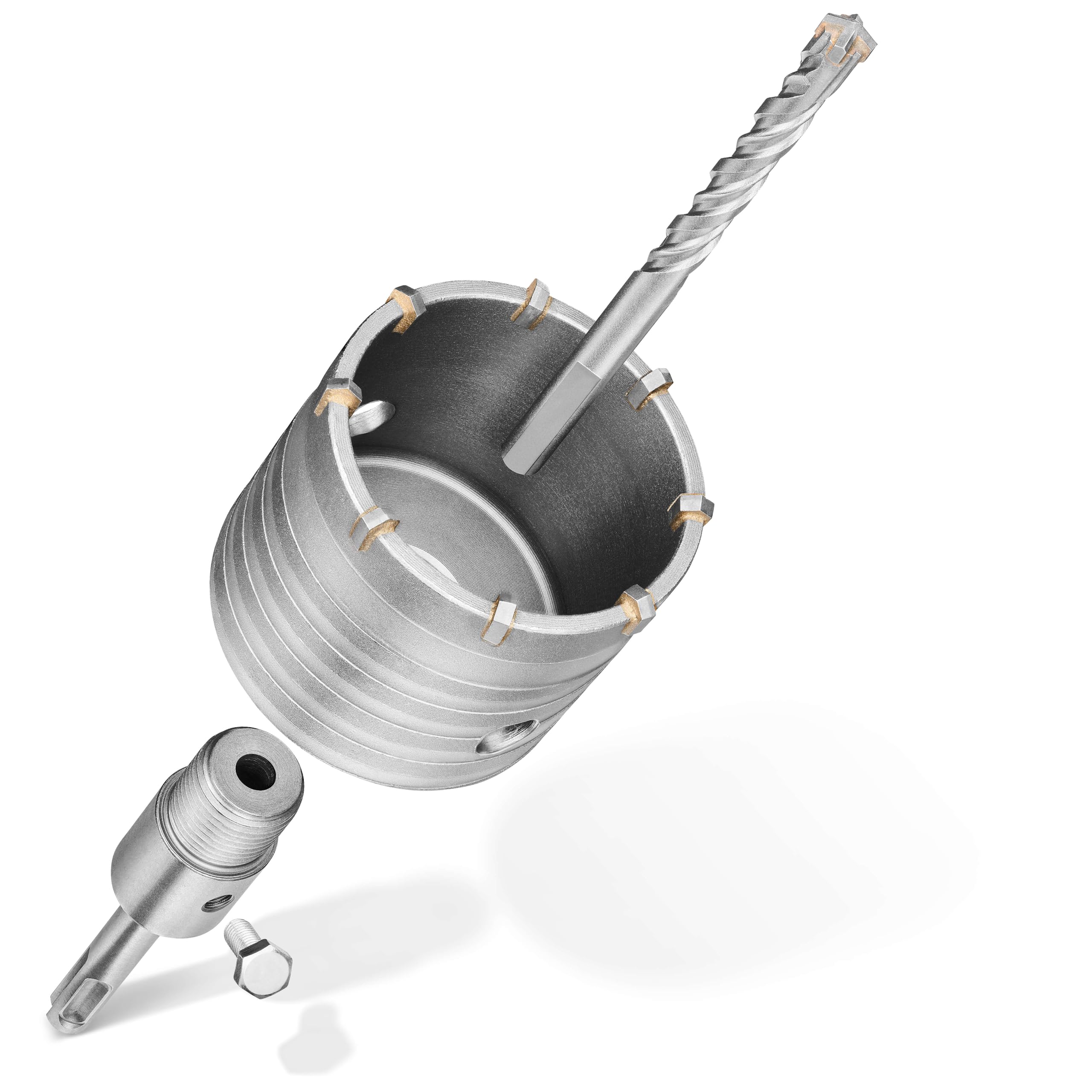 KSP-Tec ® Koronka wiertnicza 68 mm - wzmocniona konstrukcja - odporna na uderzenia - [XXL-zęby] - 4 ostrza wiertło centrujące - wiertło skrzynkowe - koronka wiertnicza do muru i betonu (68mm)