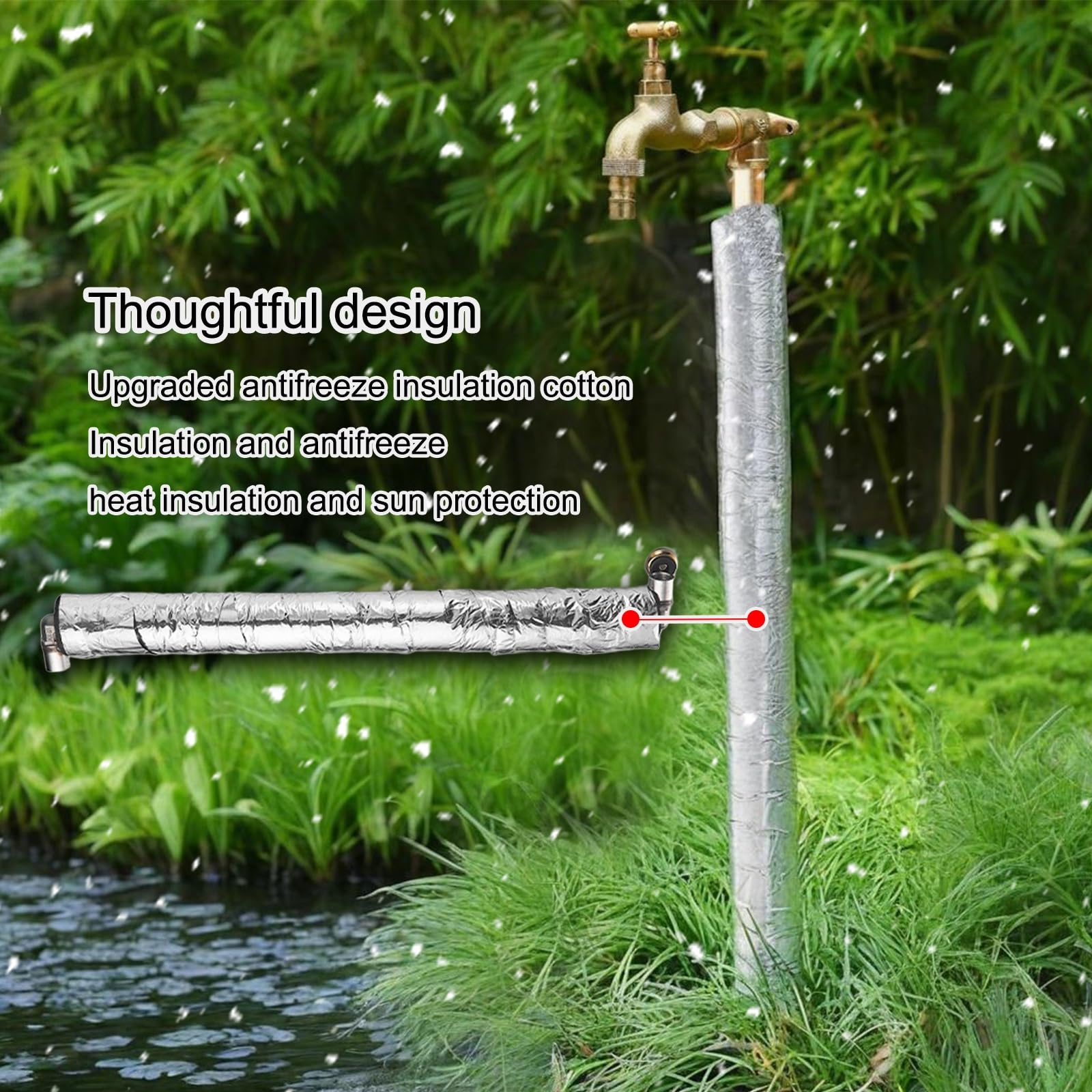 Columna de agua de jardín con grifo, fuente al aire libre, estación de riego y lavado, soporte de manguera de 60 cm de alto para un fácil riego y cuidado del jardín