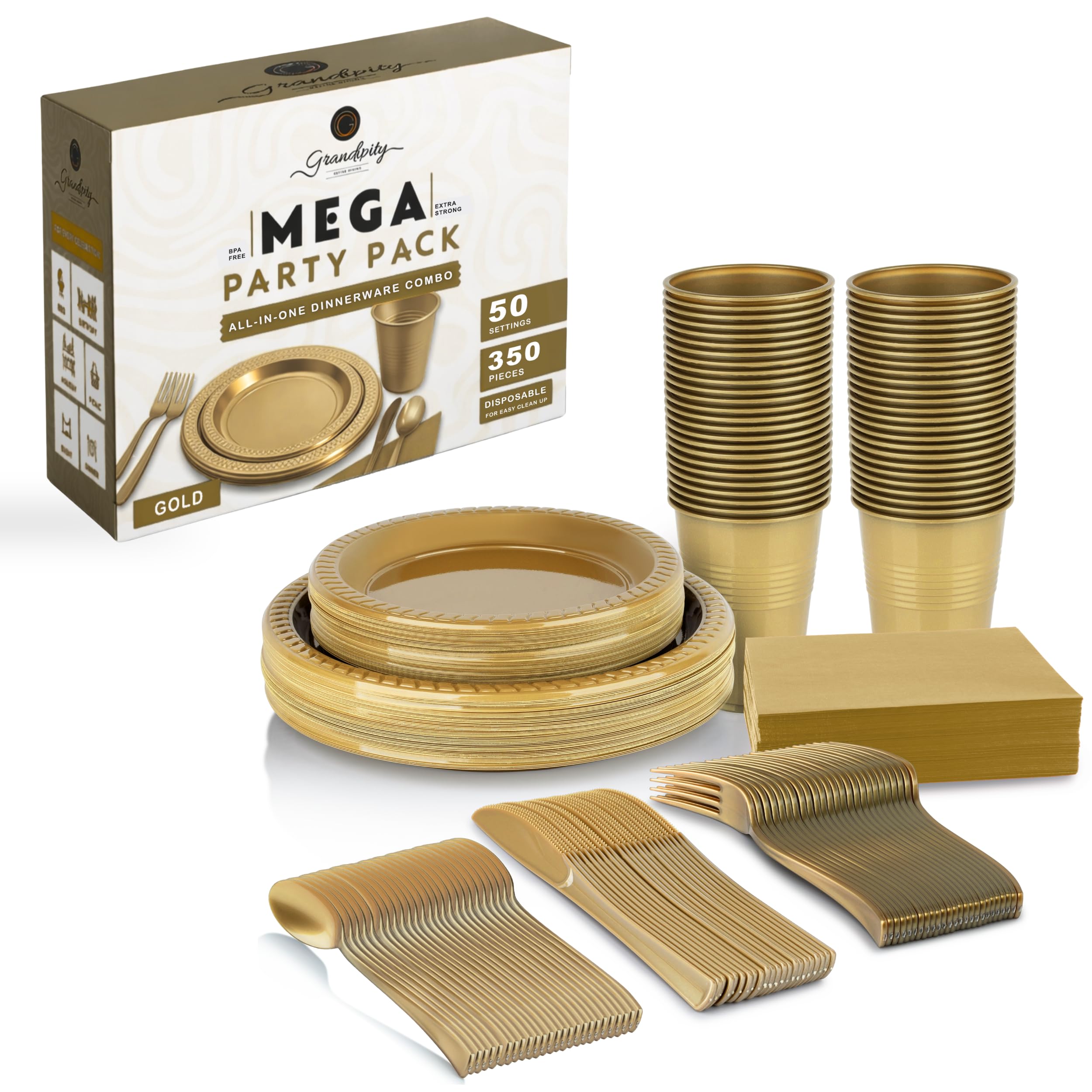Grandipity Disposable Dinnerware Sets - 720 Piece -30