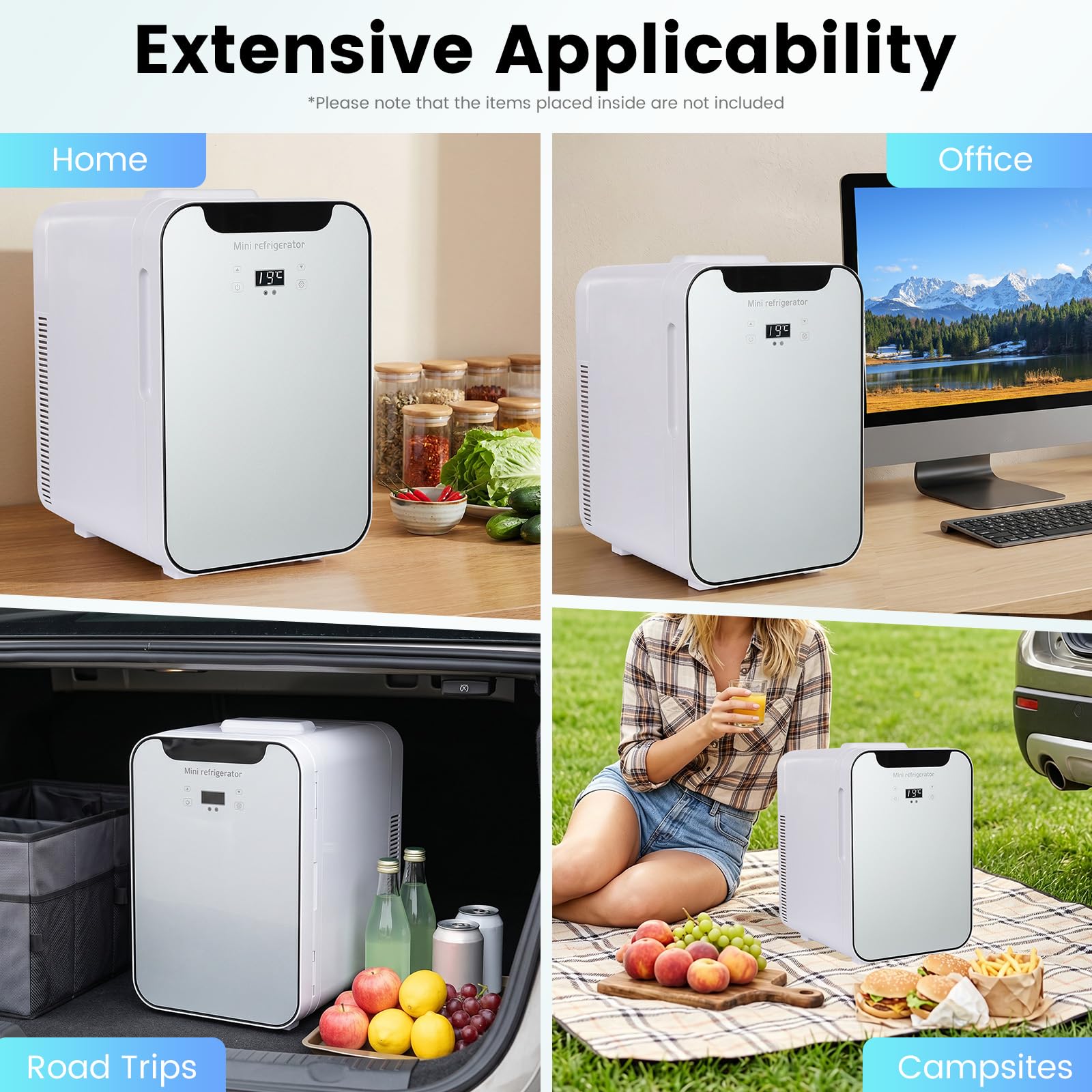 Mini lodówka 20 l, 220 V, 2 w 1, lodówka stołowa, ciepła i zimna