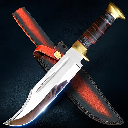 Miniatura 3 de Cuchillo Bowie D2 hecho a mano, cuchillo de caza de hoja fija de 12 pulgadas, cuchillo de campamento al aire libre, cuchillo de supervivencia,