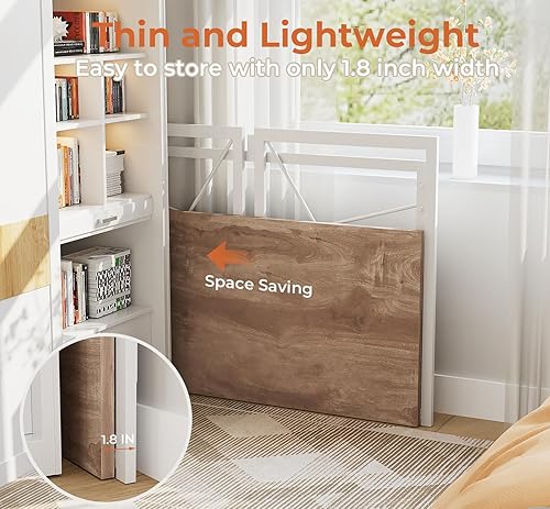 Miniatura 45 de Coavas Escritorio plegable pequeño de 39.4 pulgadas, escritorio de computadora plegable que ahorra espacio para dormitorio, oficina en casa,