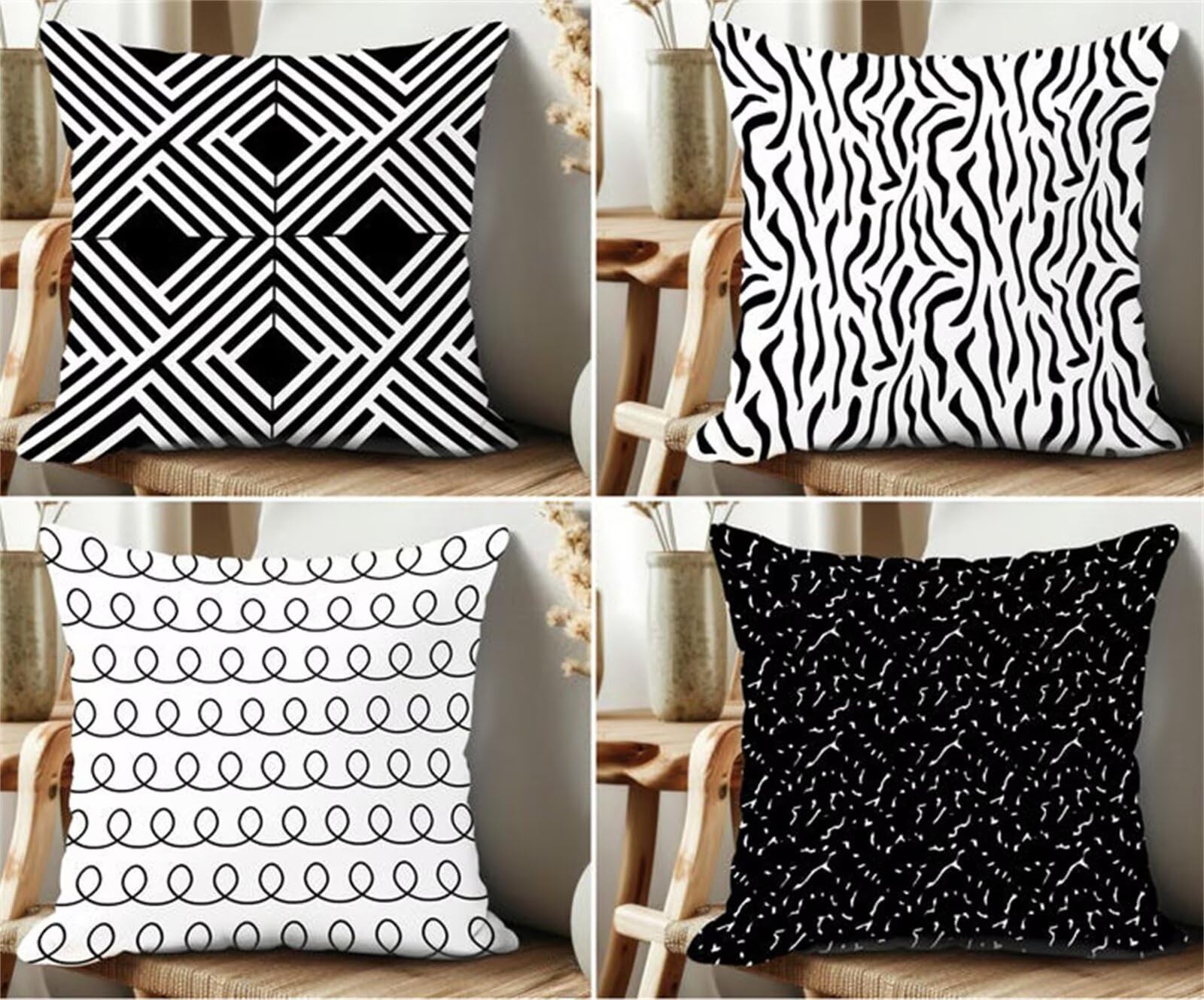 Housse de coussin moderne pour salon et chambre au style épuré