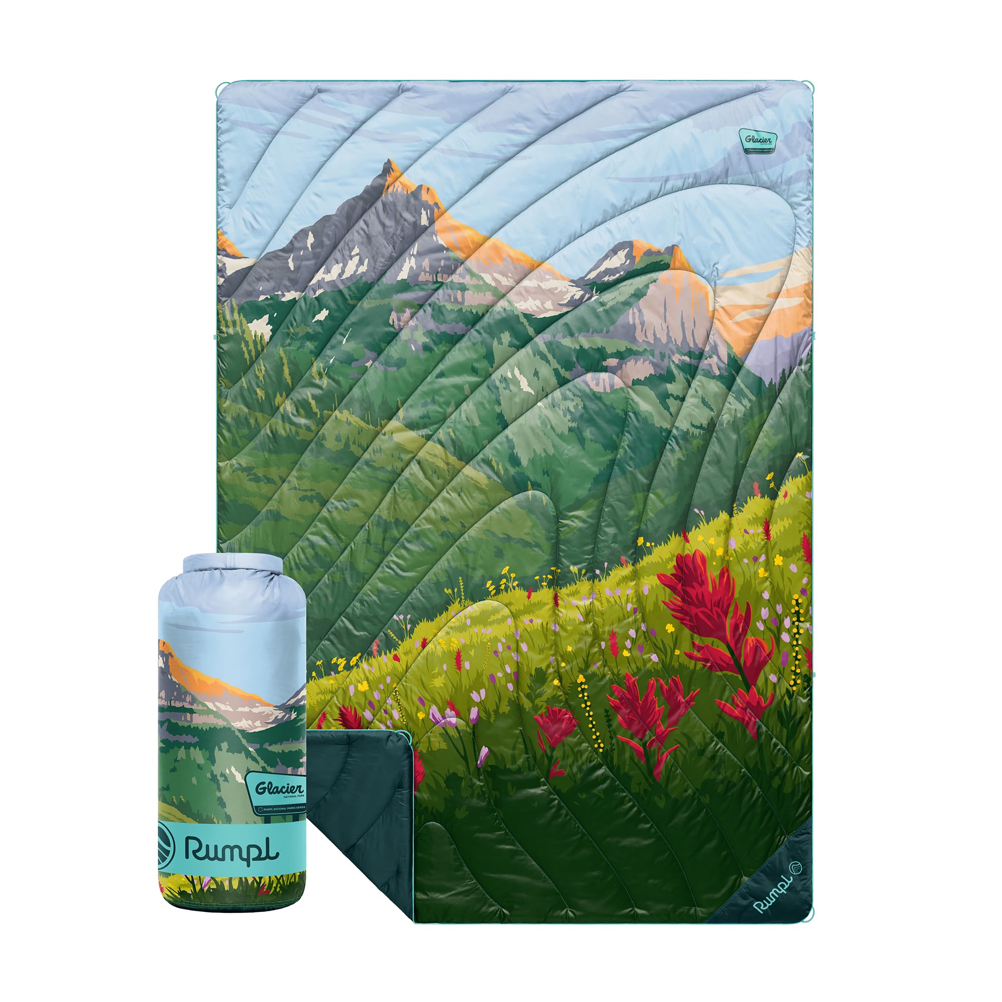 Rumpl Original Puffy National Park Blanket for Camping and Outdoors, Glacier - V2